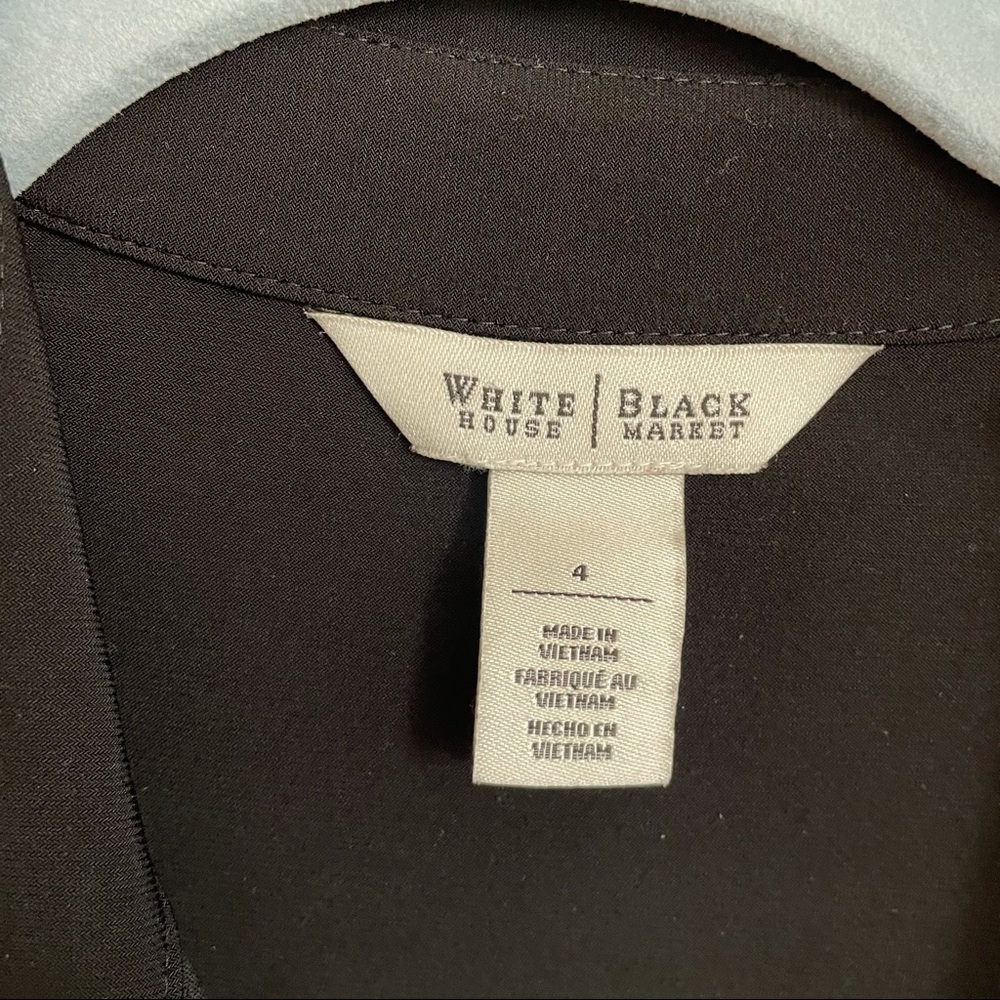 Whbm Structured Black Pocket Button Down Dress 4 - image 8